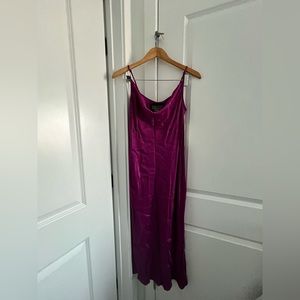 Anthropologie | Satin Cowl Neck Midi Slip Dress | size XS